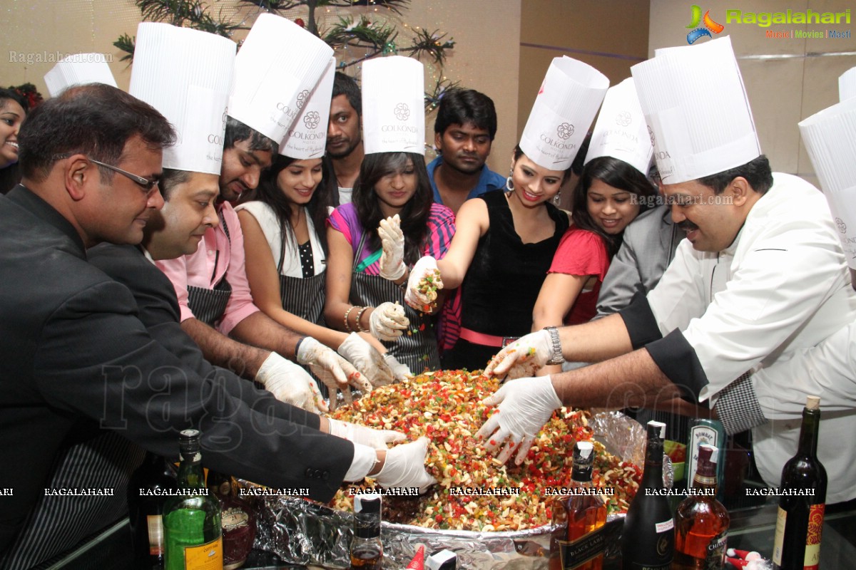 Anvika Rao, Priyanka and Sri Vidya at Christmas Cake Mixing at The Golkonda Hotel