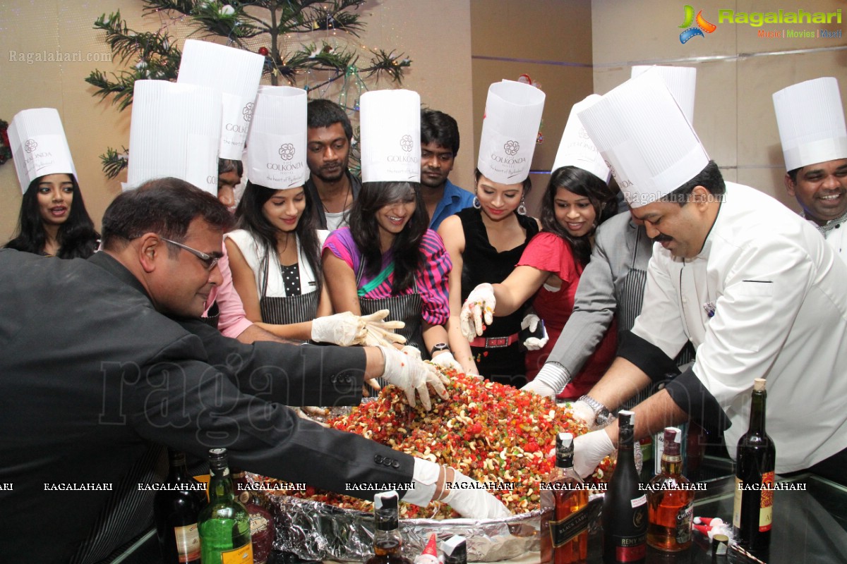 Anvika Rao, Priyanka and Sri Vidya at Christmas Cake Mixing at The Golkonda Hotel