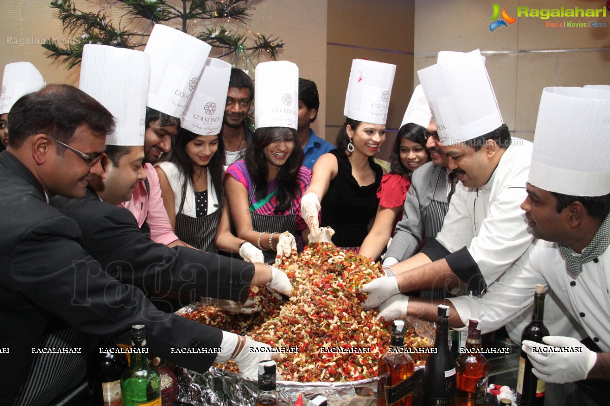 Anvika Rao, Priyanka and Sri Vidya at Christmas Cake Mixing at The Golkonda Hotel