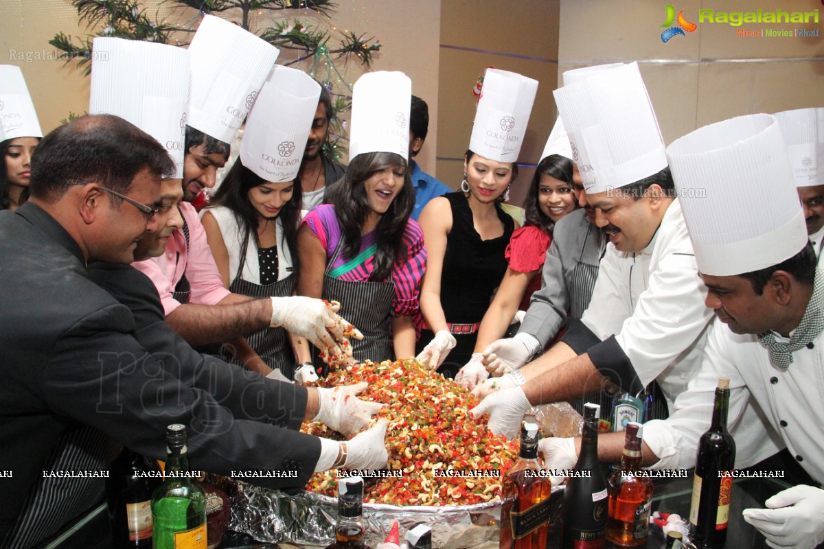 Anvika Rao, Priyanka and Sri Vidya at Christmas Cake Mixing at The Golkonda Hotel