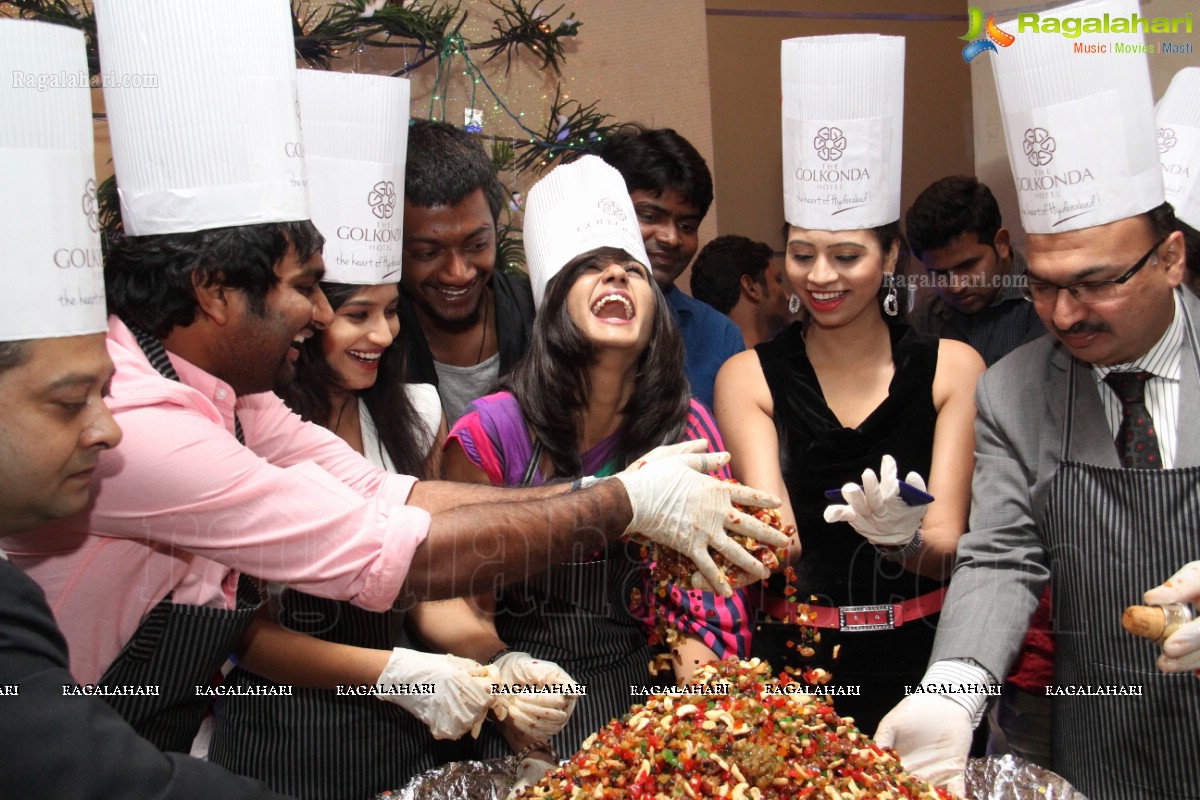 Anvika Rao, Priyanka and Sri Vidya at Christmas Cake Mixing at The Golkonda Hotel