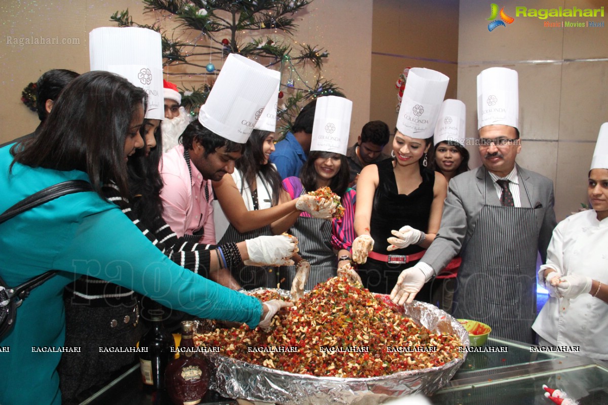 Anvika Rao, Priyanka and Sri Vidya at Christmas Cake Mixing at The Golkonda Hotel