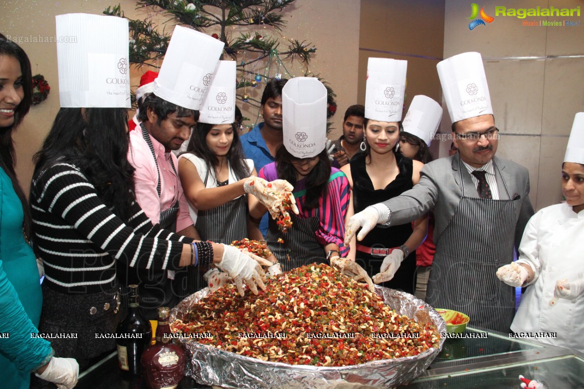 Anvika Rao, Priyanka and Sri Vidya at Christmas Cake Mixing at The Golkonda Hotel