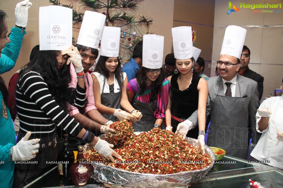 Anvika Rao, Priyanka and Sri Vidya at Christmas Cake Mixing at The Golkonda Hotel