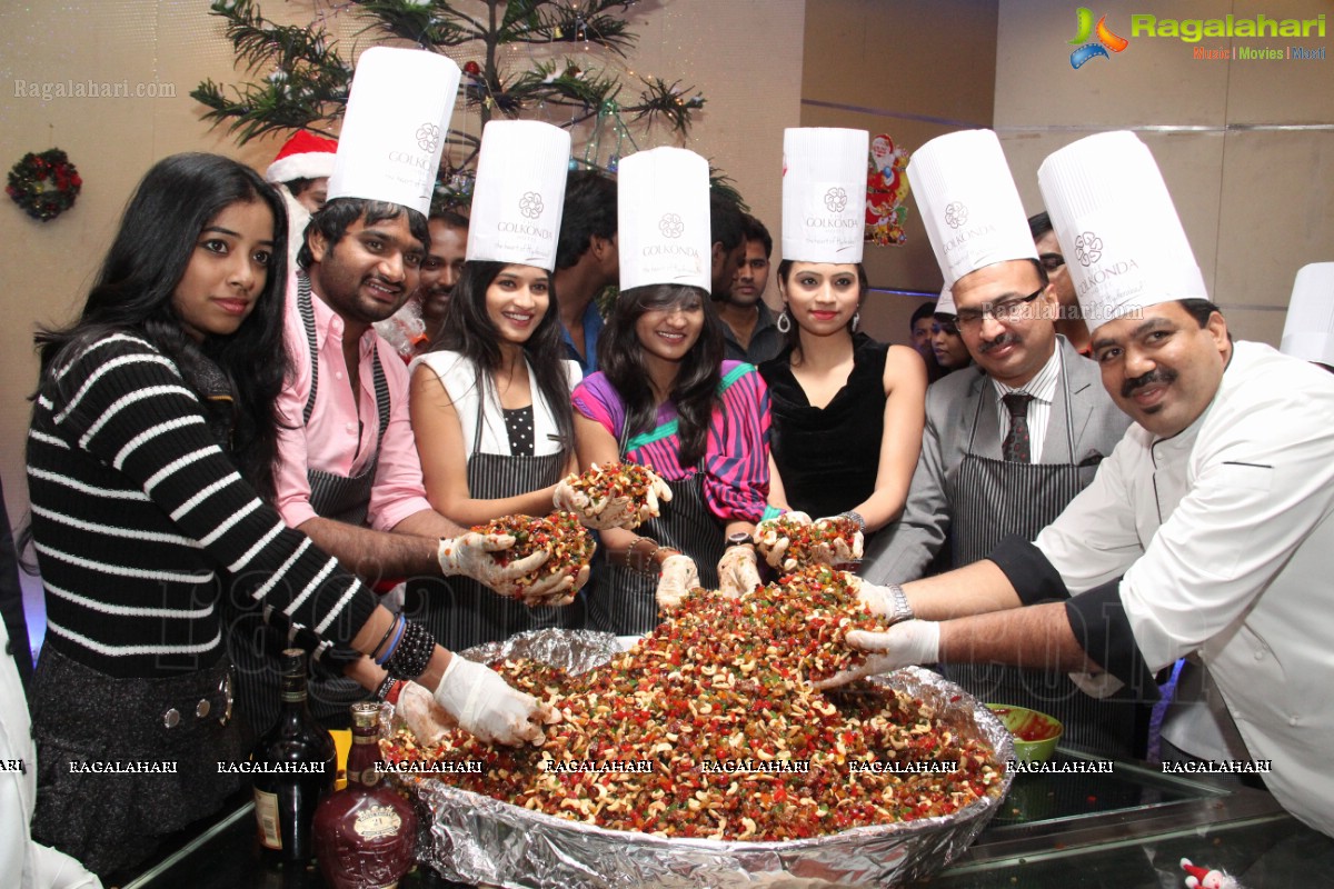 Anvika Rao, Priyanka and Sri Vidya at Christmas Cake Mixing at The Golkonda Hotel