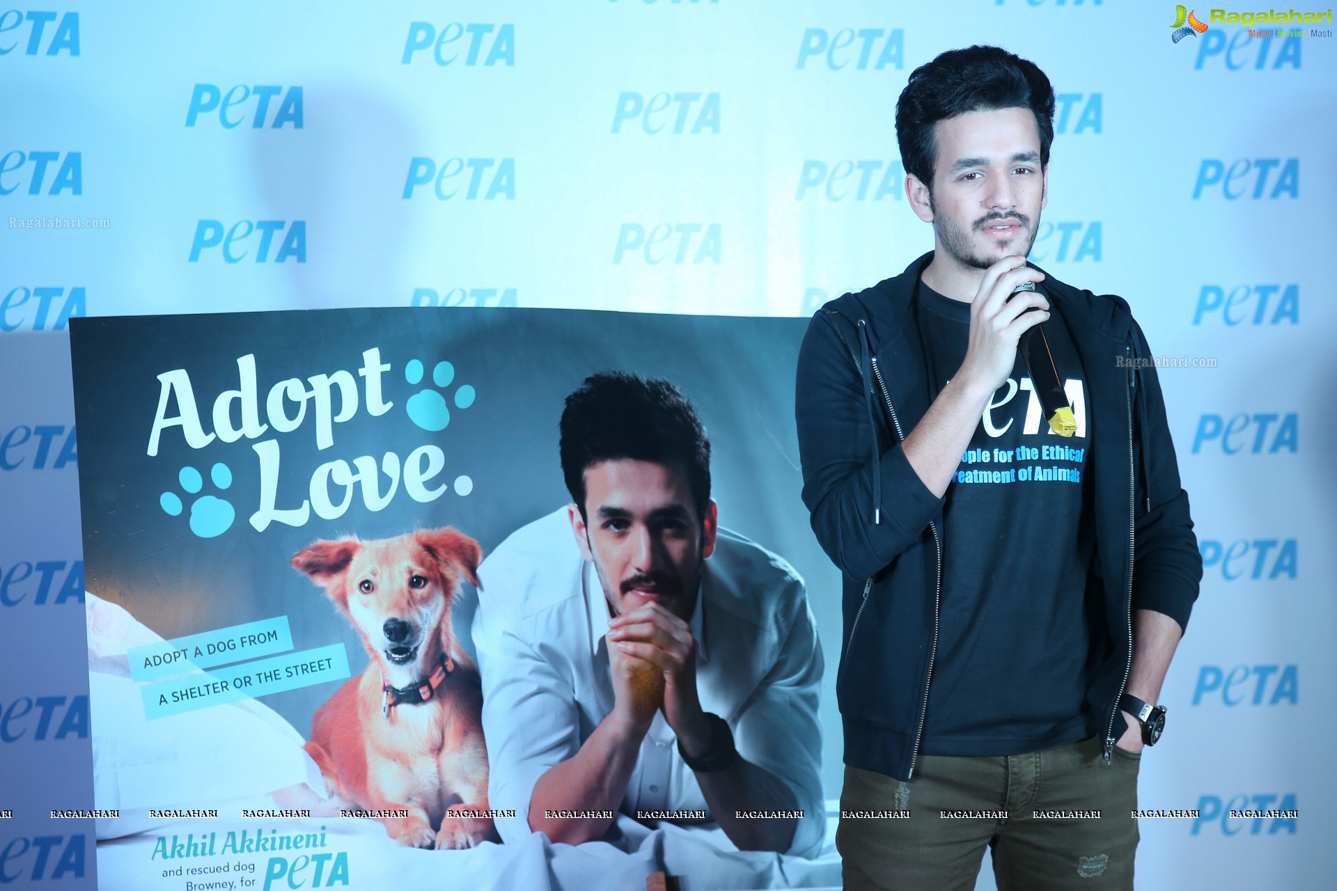 PETA New Adoption Campaign Launch by Akhil Akkineni at Annapurna 7 Acres, Hyderabad