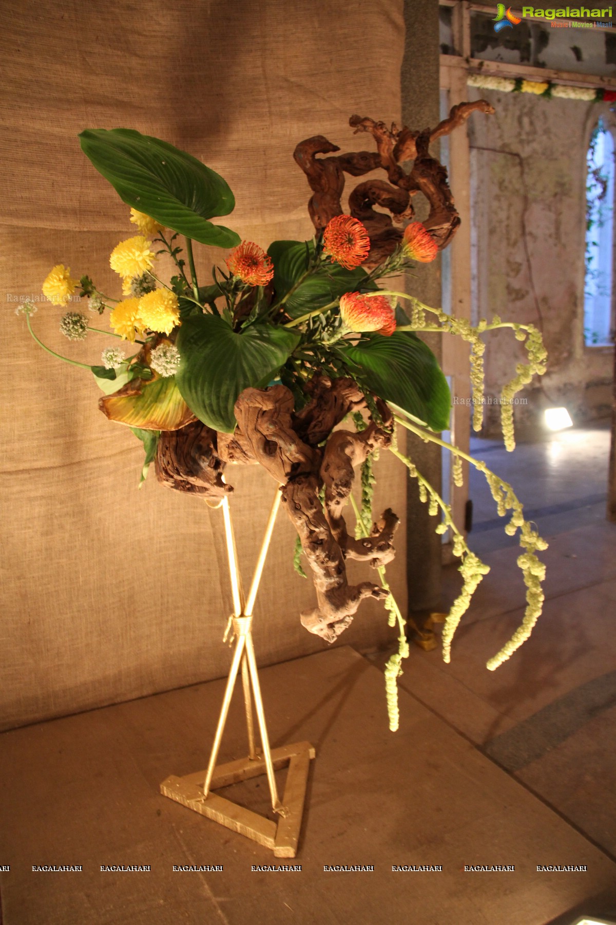 Ikebana Exhibition with Sculptures at Old Ritz Hotel, Hyderabad