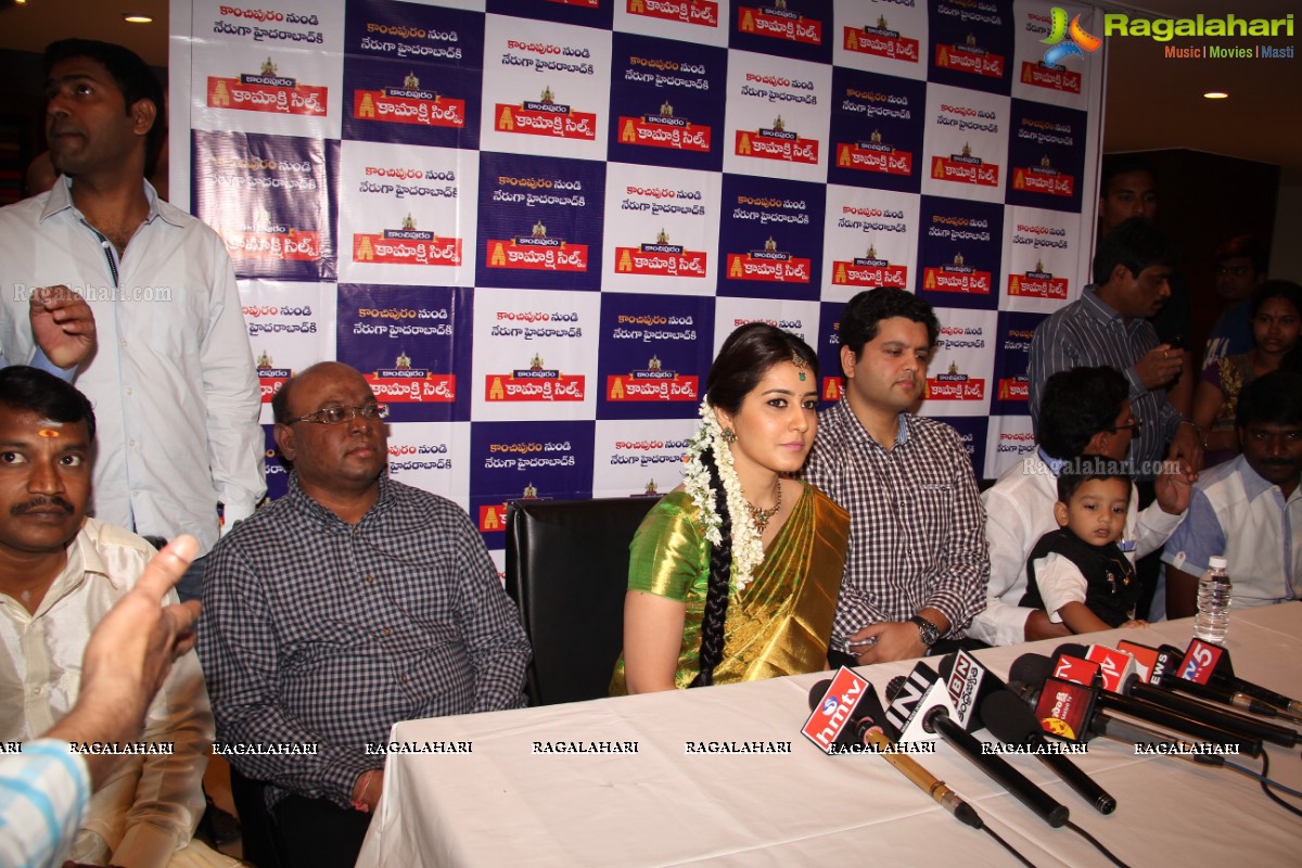  Rashi Khanna launches Kanchipuram Kamakshi Silks at Womens World, Kukatpally, Hyderabad