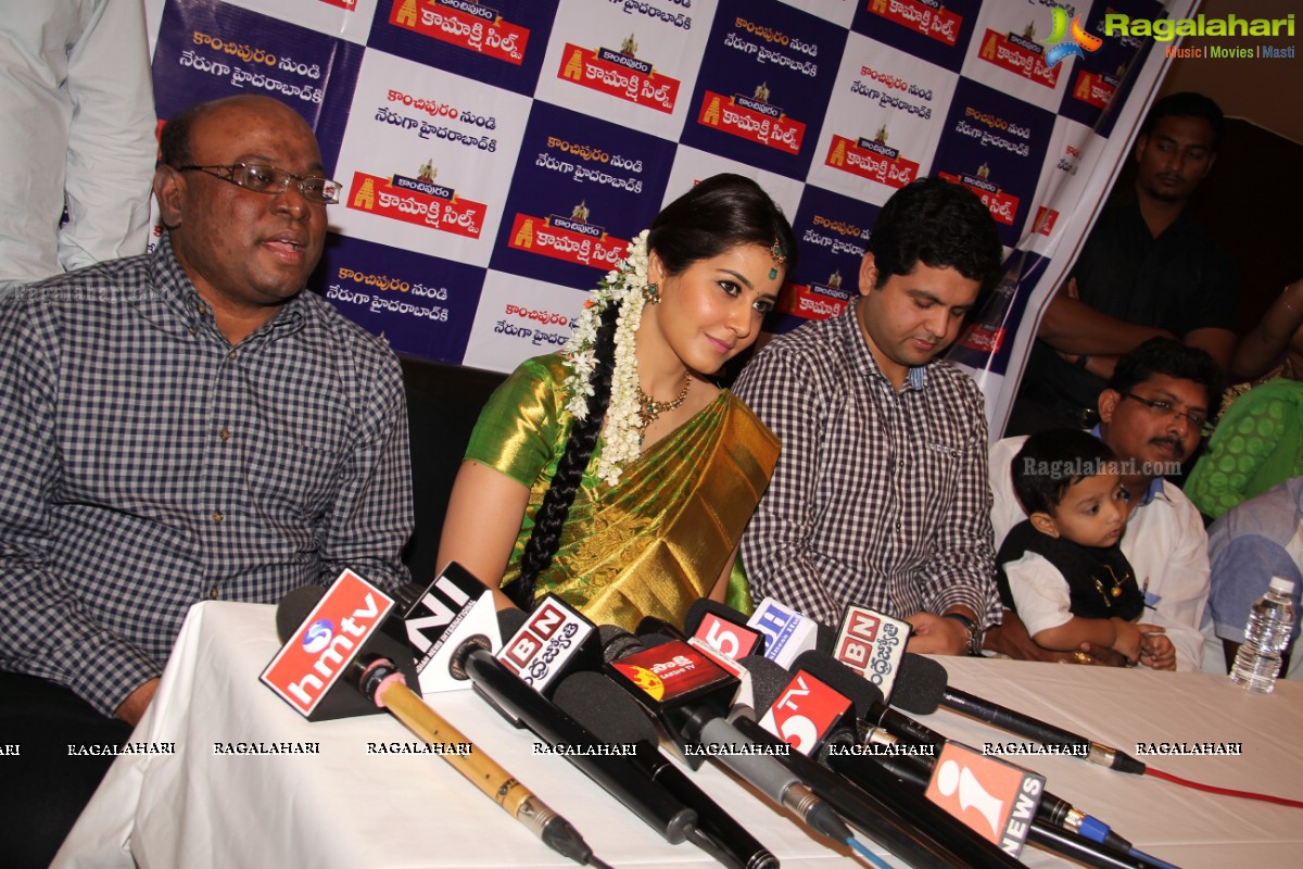  Rashi Khanna launches Kanchipuram Kamakshi Silks at Womens World, Kukatpally, Hyderabad