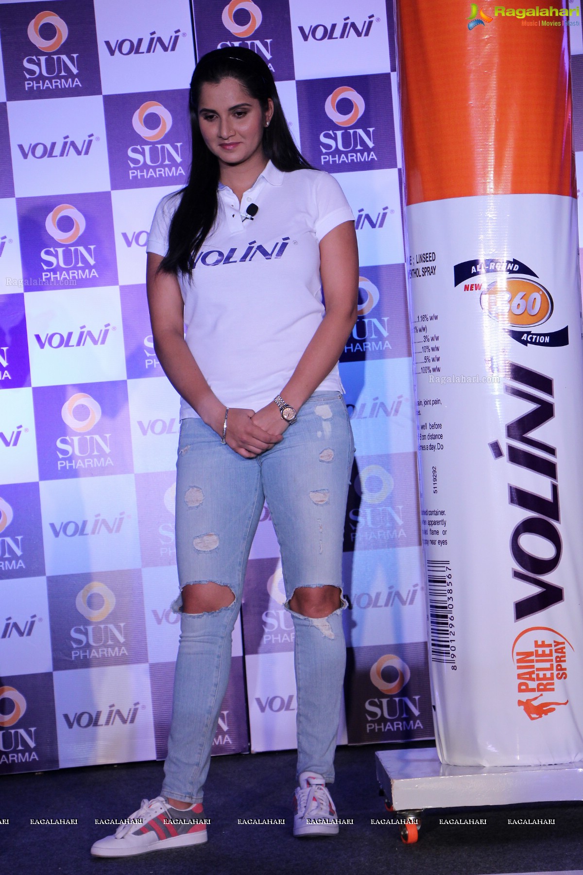 Sania Mirza launches New Volini Spray with 360 Degree Technology in Hyderabad