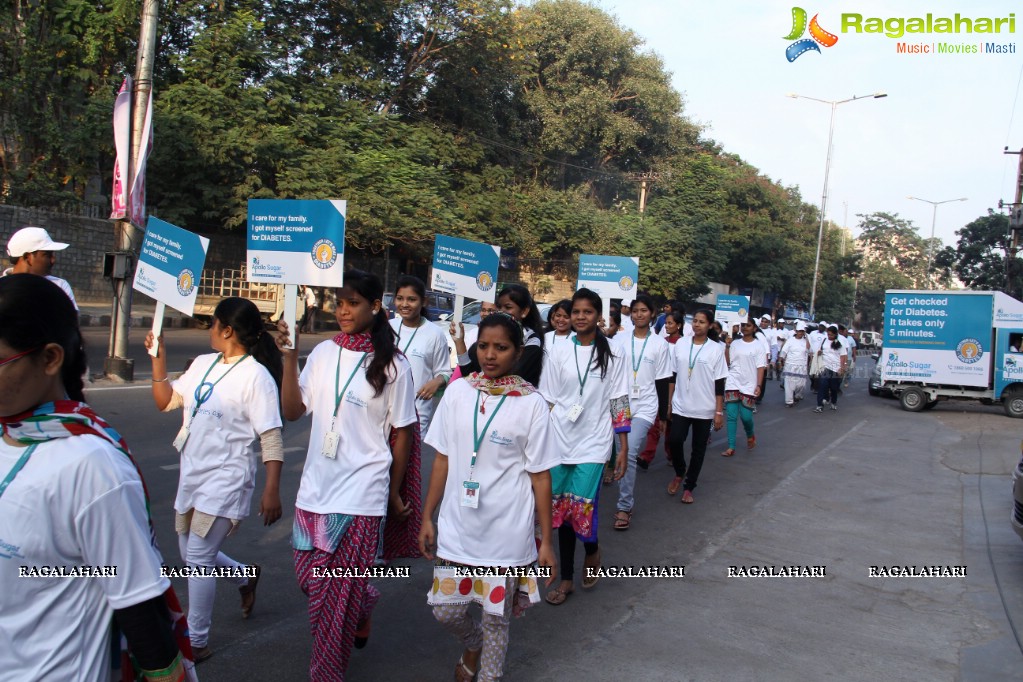 World Diabetes Day 2015 Walk by Apollo Sugar, Hyderabad
