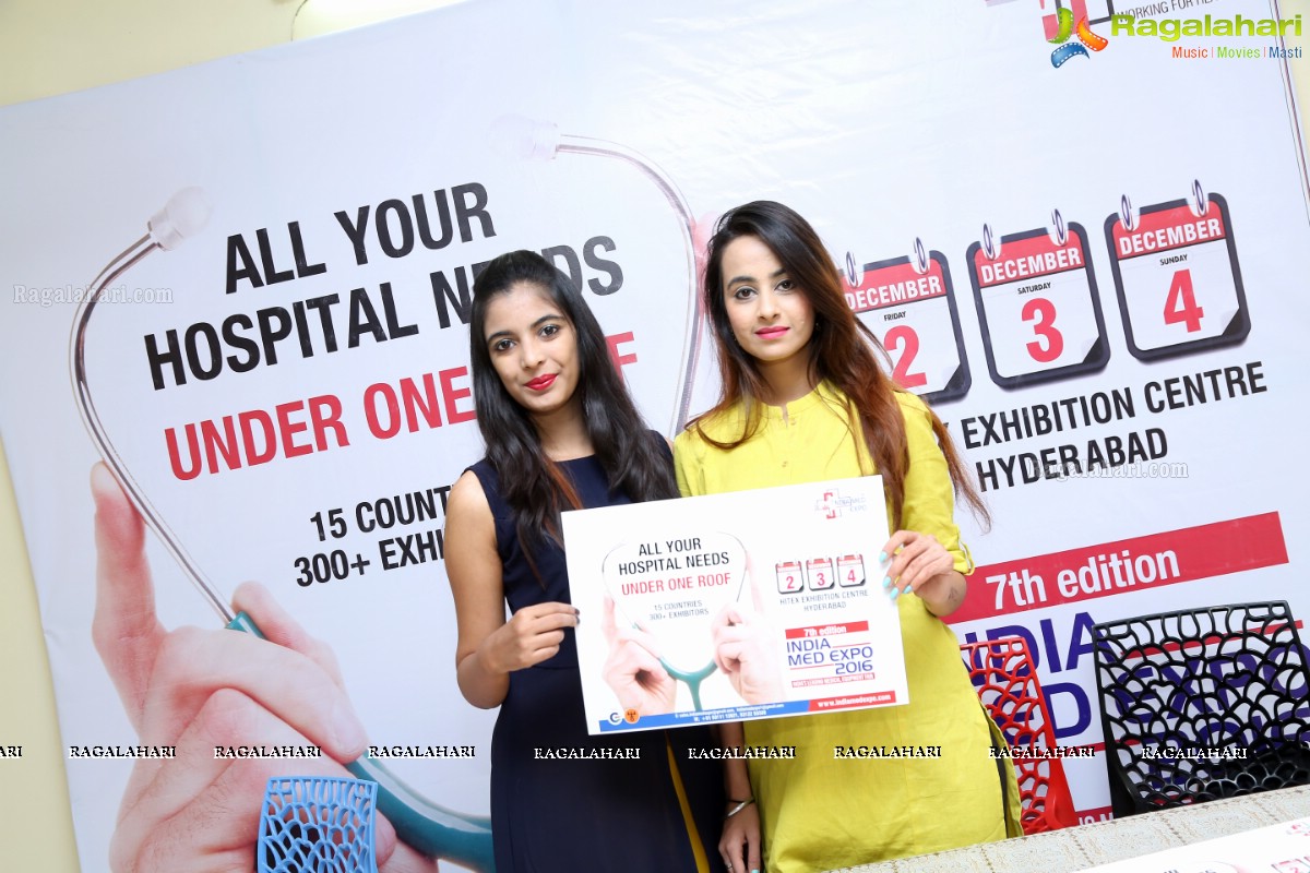 Indian Med Expo 2016, 7th Edition Curtain Raiser at Marks Media Center, Banjara Hills, Hyderabad