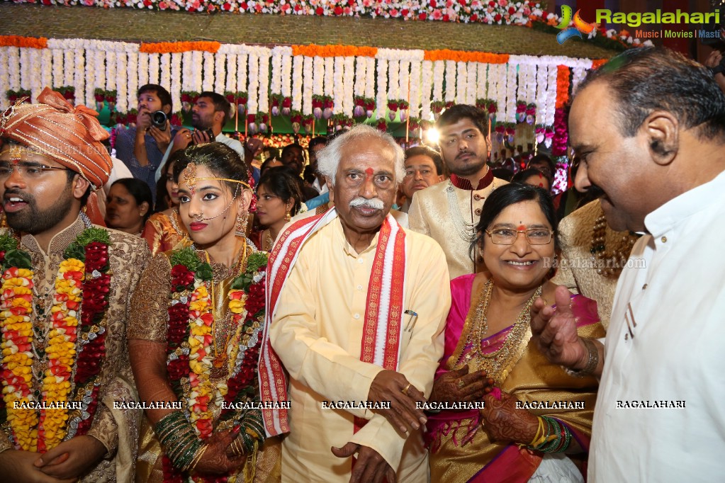 Bandaru Dattatreya Daughter Vijaya Laxmi Weds Jignesh Reddy at Gachibowli Stadium, Hyderabad