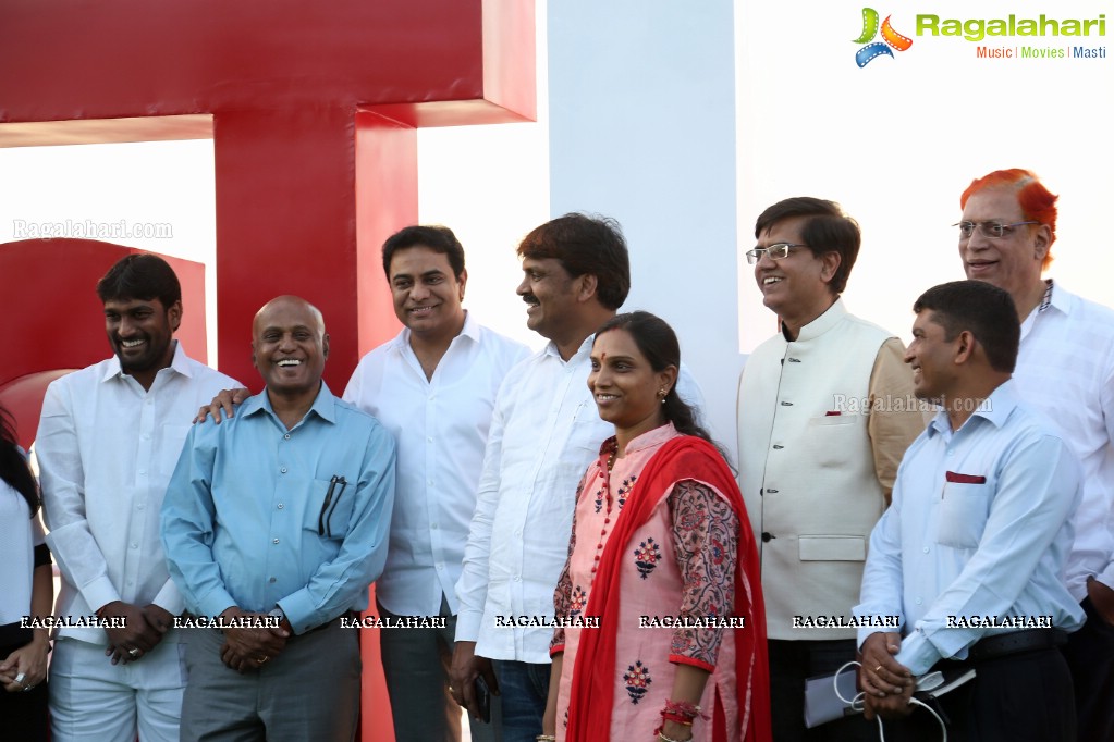 Love Hyderabad Sculpture unveiled by Minister KTR at Tank Bund, Hyderabad