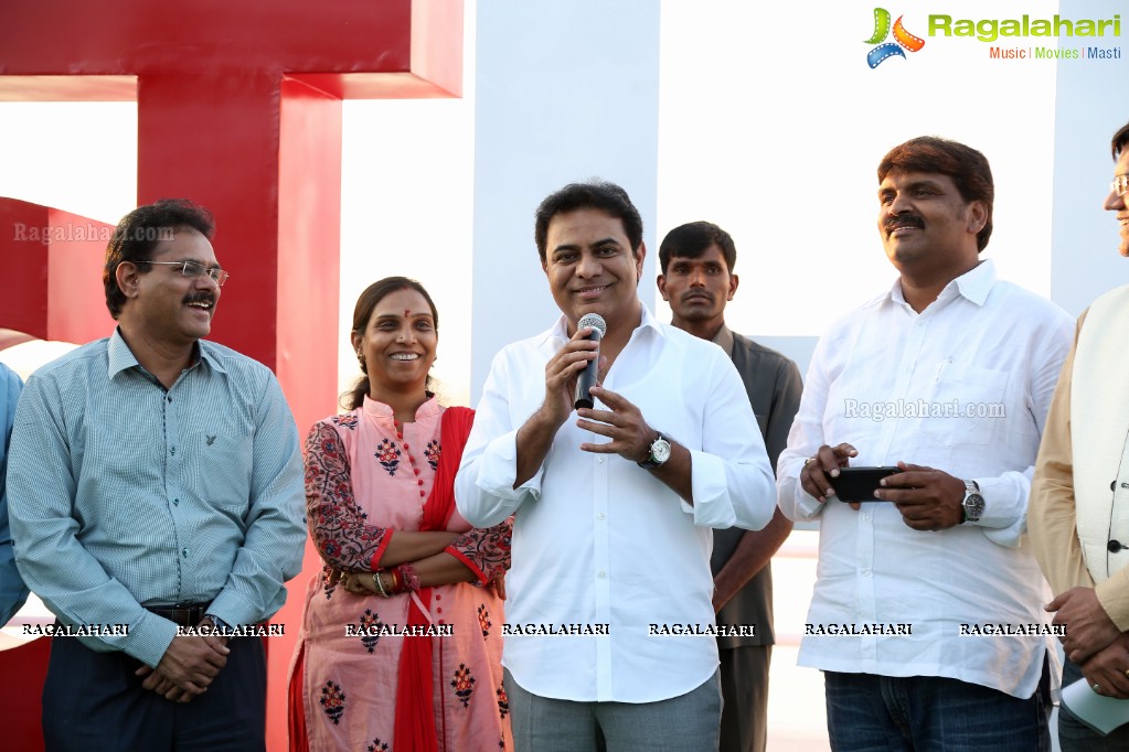 Love Hyderabad Sculpture unveiled by Minister KTR at Tank Bund, Hyderabad