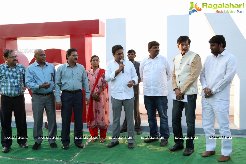 Love Hyderabad Sculpture unveiled by Minister KTR at Tank Bund, Hyderabad