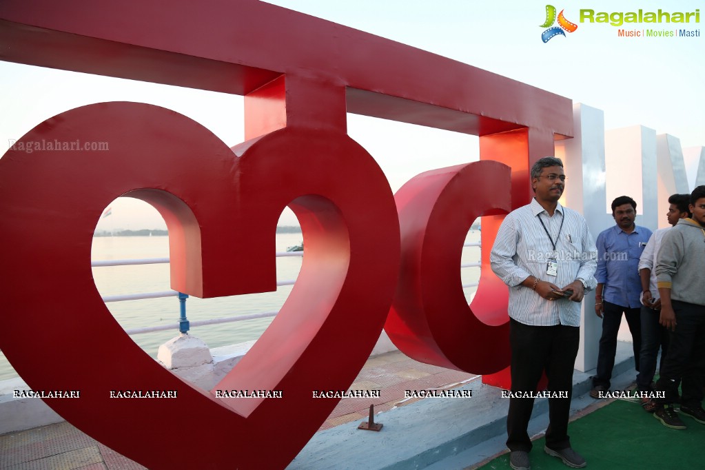 Love Hyderabad Sculpture unveiled by Minister KTR at Tank Bund, Hyderabad