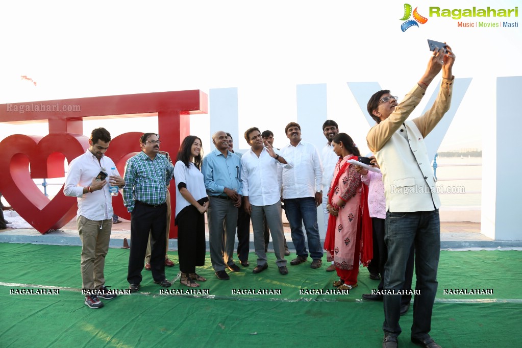 Love Hyderabad Sculpture unveiled by Minister KTR at Tank Bund, Hyderabad