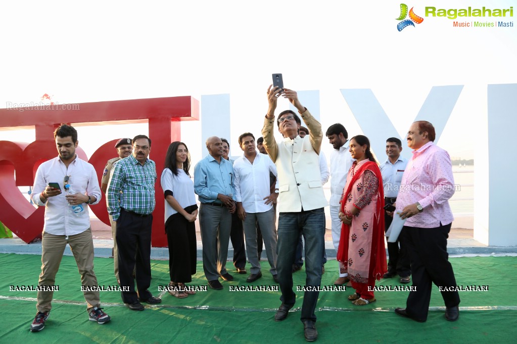 Love Hyderabad Sculpture unveiled by Minister KTR at Tank Bund, Hyderabad