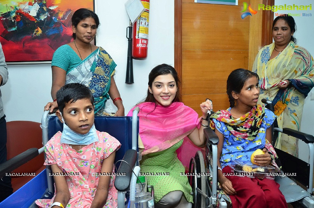 Mehreen Kaur Pirzada Birthday Celebrations with Cancer affected patients at Apollo Hospitals, Hyderabad