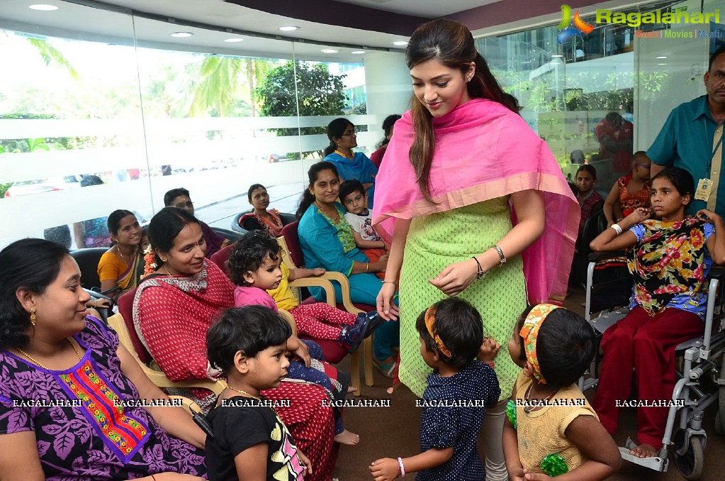 Mehreen Kaur Pirzada Birthday Celebrations with Cancer affected patients at Apollo Hospitals, Hyderabad