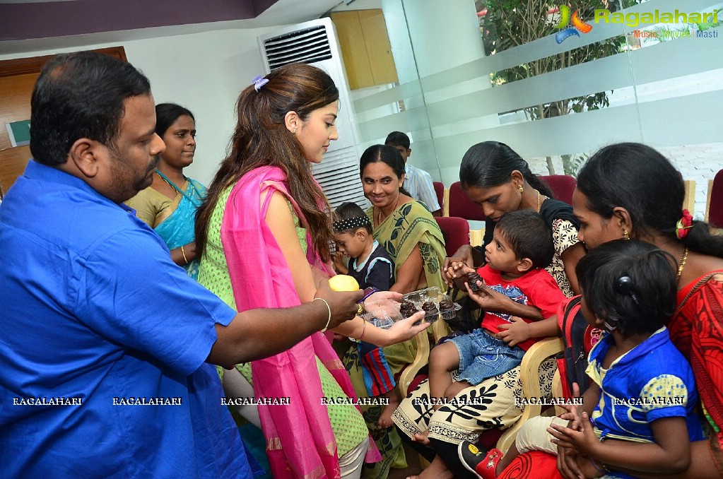 Mehreen Kaur Pirzada Birthday Celebrations with Cancer affected patients at Apollo Hospitals, Hyderabad