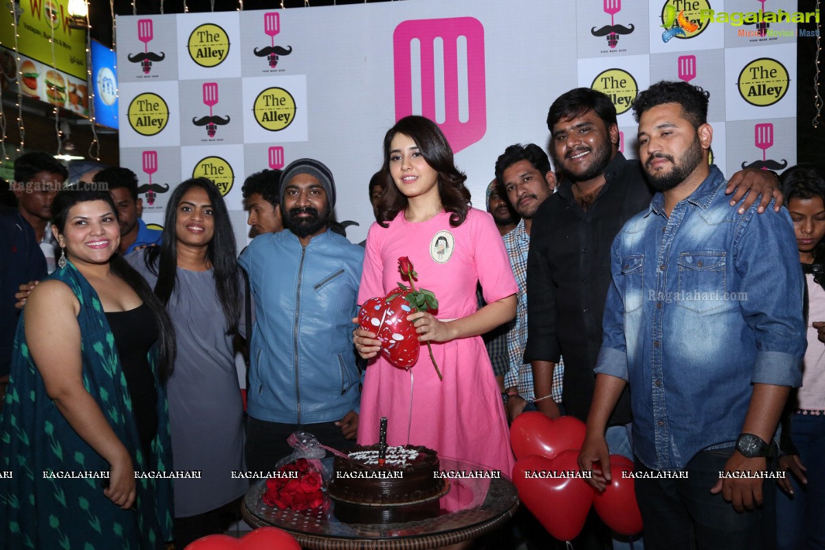 Raashi Khanna Surprise Birthday Party for Fans at The Alley - Drive Inn Restaurant, Madhapur, Hyderabad