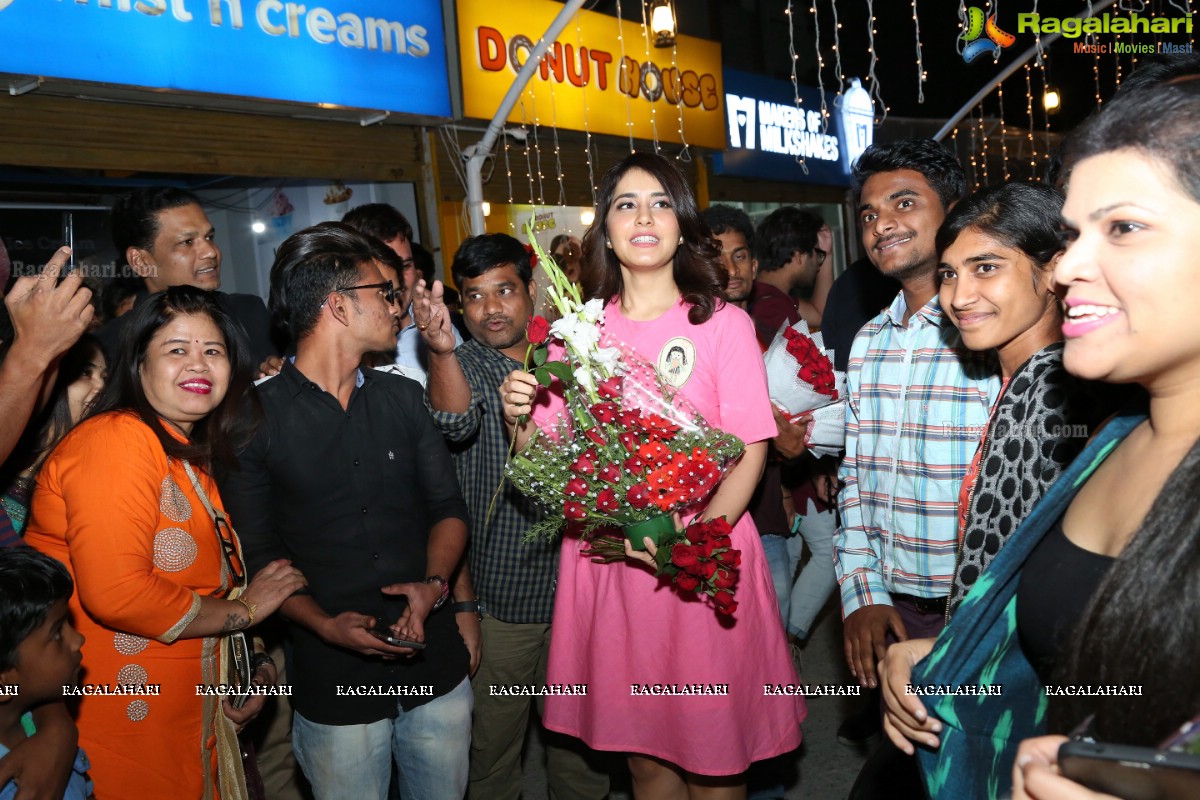 Raashi Khanna Surprise Birthday Party for Fans at The Alley - Drive Inn Restaurant, Madhapur, Hyderabad