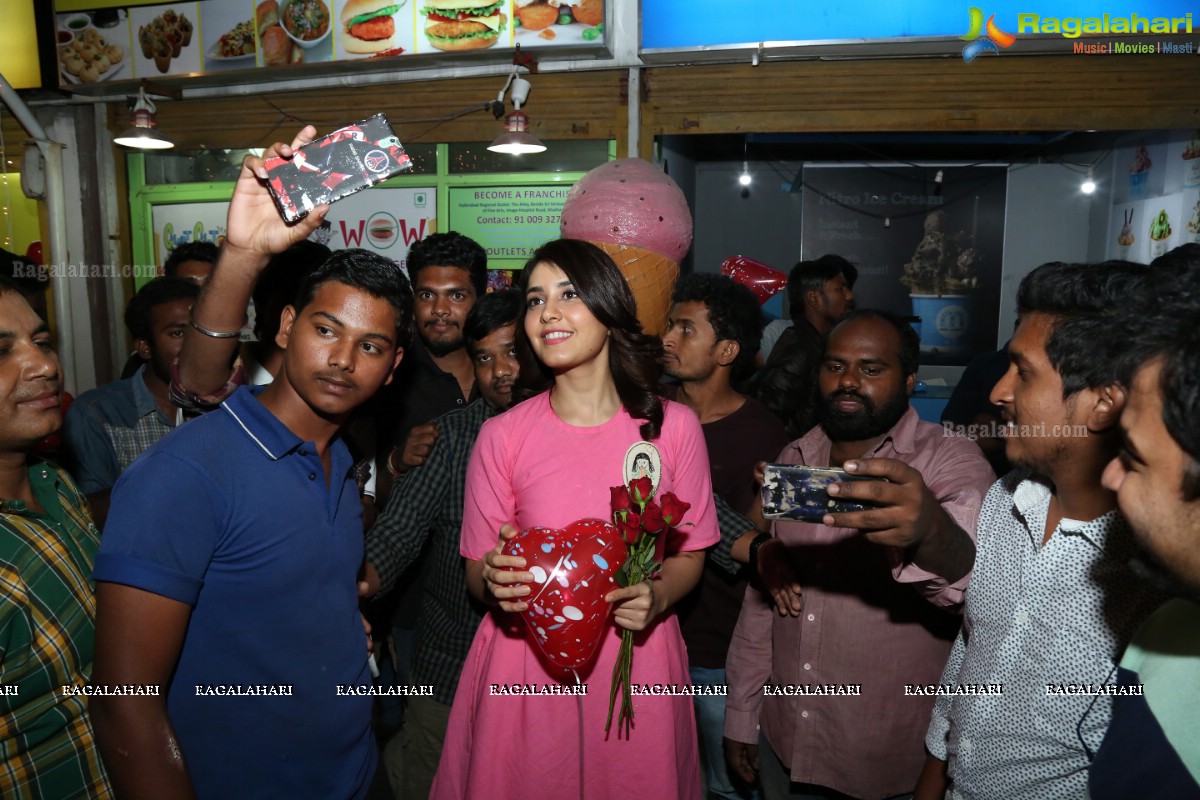 Raashi Khanna Surprise Birthday Party for Fans at The Alley - Drive Inn Restaurant, Madhapur, Hyderabad