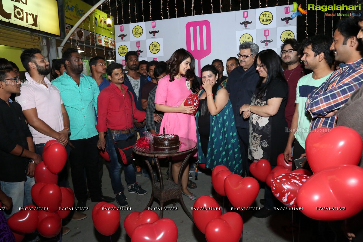 Raashi Khanna Surprise Birthday Party for Fans at The Alley - Drive Inn Restaurant, Madhapur, Hyderabad