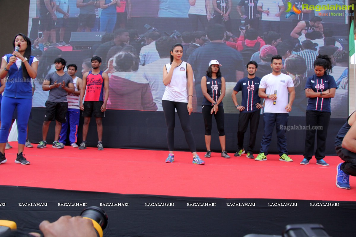 Rakul Preet Singh's Fitness Unplugged Event at Gachibowli Athletic Stadium, Hyderabad