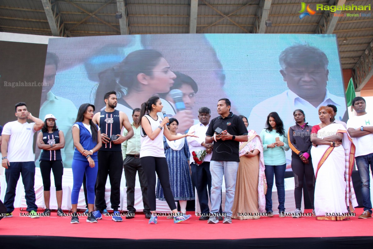 Rakul Preet Singh's Fitness Unplugged Event at Gachibowli Athletic Stadium, Hyderabad