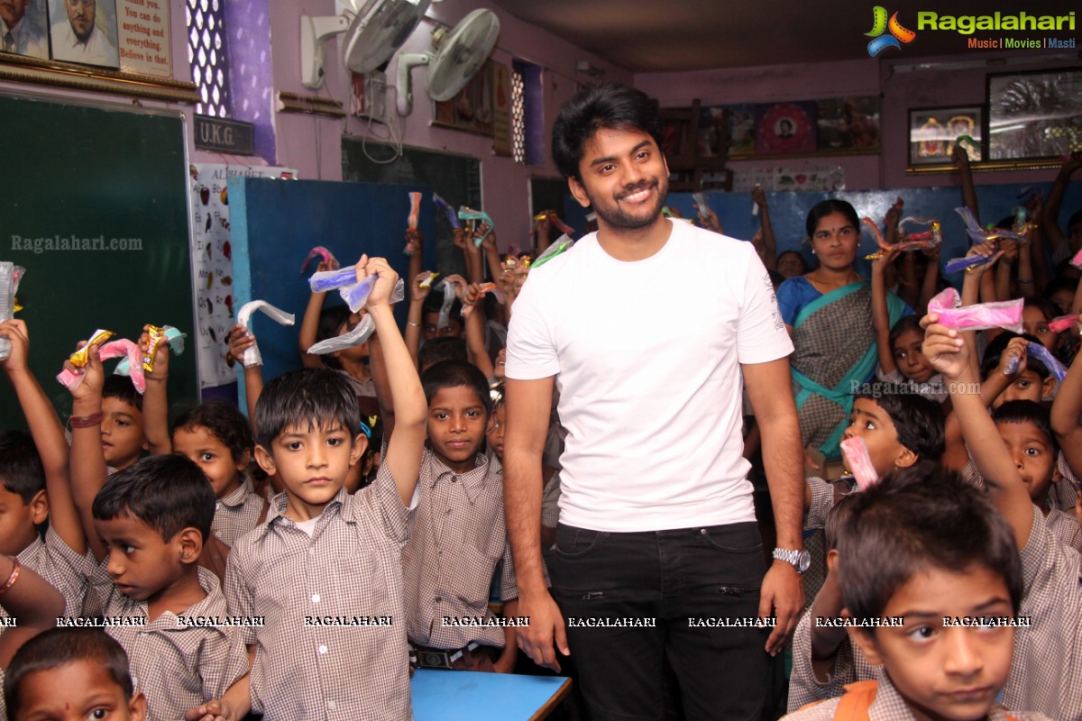 Rohith donates gifts to Orphanage People at Vivekananda Public School