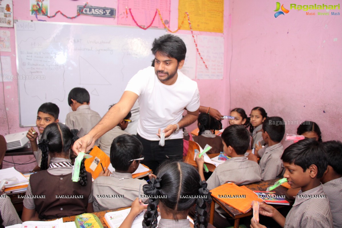 Rohith donates gifts to Orphanage People at Vivekananda Public School