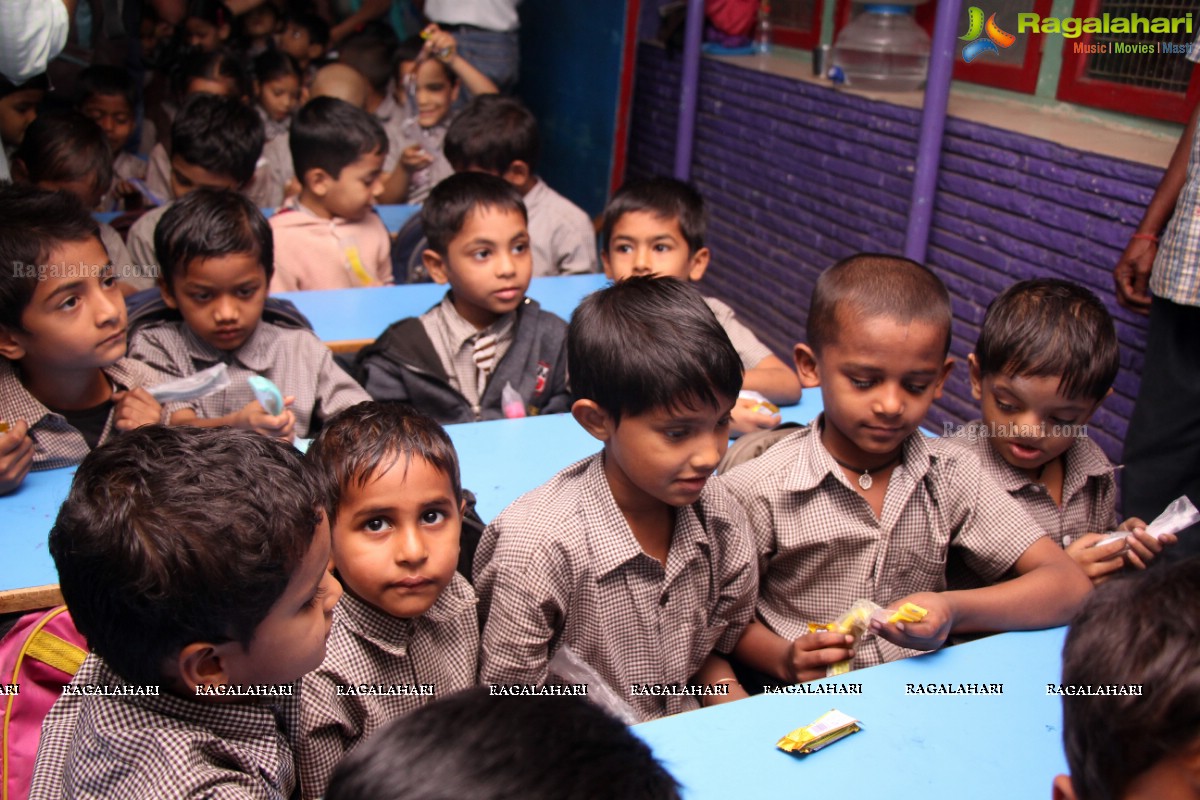Rohith donates gifts to Orphanage People at Vivekananda Public School