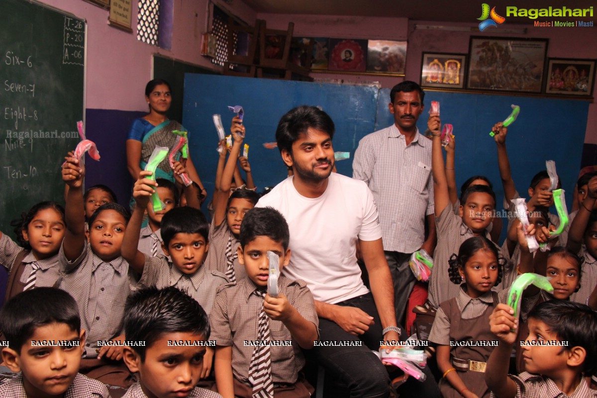 Rohith donates gifts to Orphanage People at Vivekananda Public School