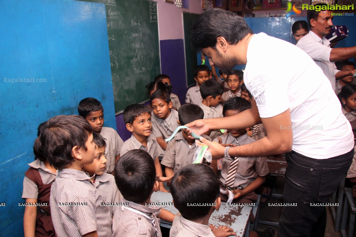 Rohith donates gifts to Orphanage People at Vivekananda Public School