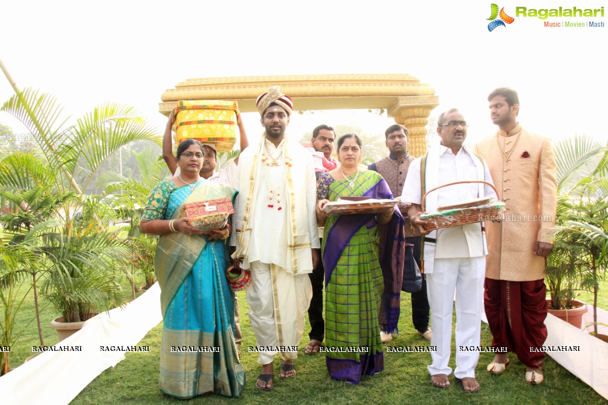 Grand Wedding of Sankineni Varun Rao with Anusha Rao at Excellency Gardens, Kompally