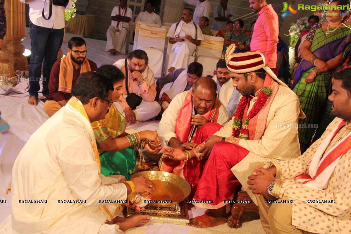 Grand Wedding of Sankineni Varun Rao with Anusha Rao at Excellency Gardens, Kompally