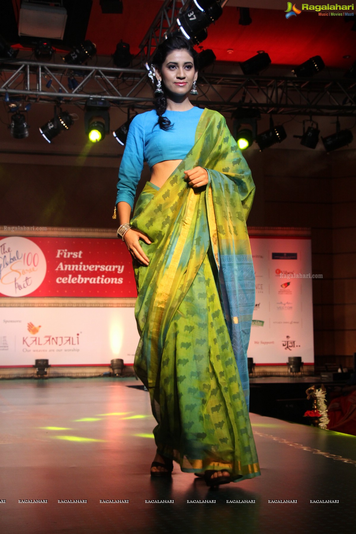 The Global 100 Sarees Pact Group First Anniversary Celebrations at Hyderabad Marriott Hotel and Convention Centre