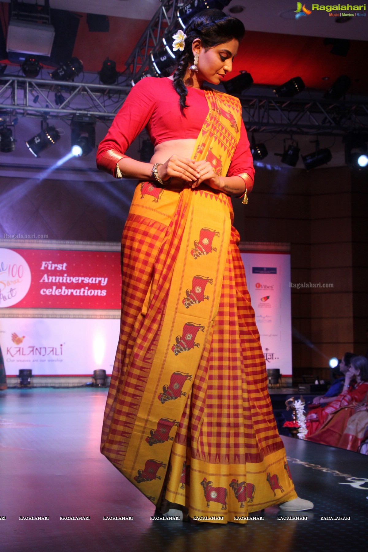 The Global 100 Sarees Pact Group First Anniversary Celebrations at Hyderabad Marriott Hotel and Convention Centre