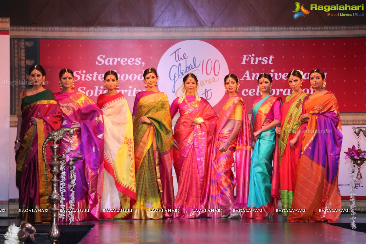 The Global 100 Sarees Pact Group First Anniversary Celebrations at Hyderabad Marriott Hotel and Convention Centre