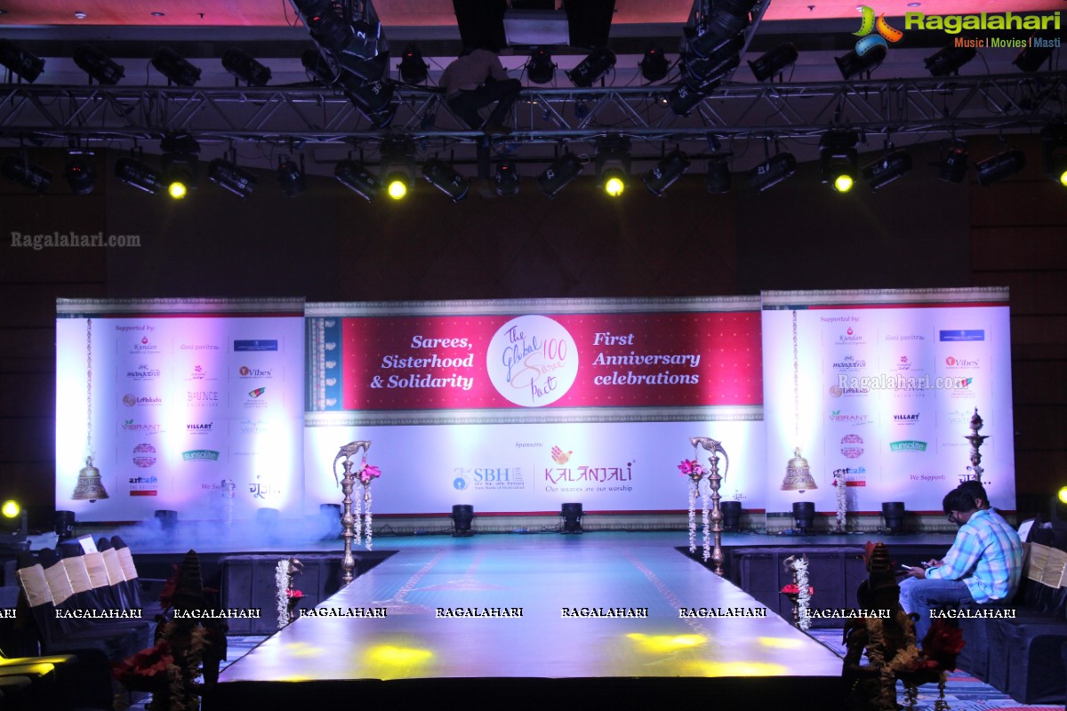 The Global 100 Sarees Pact Group First Anniversary Celebrations at Hyderabad Marriott Hotel and Convention Centre