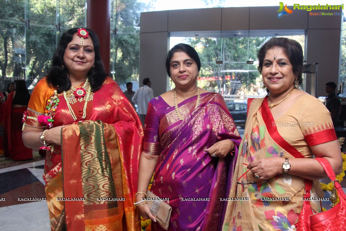 The Global 100 Sarees Pact Group First Anniversary Celebrations at Hyderabad Marriott Hotel and Convention Centre