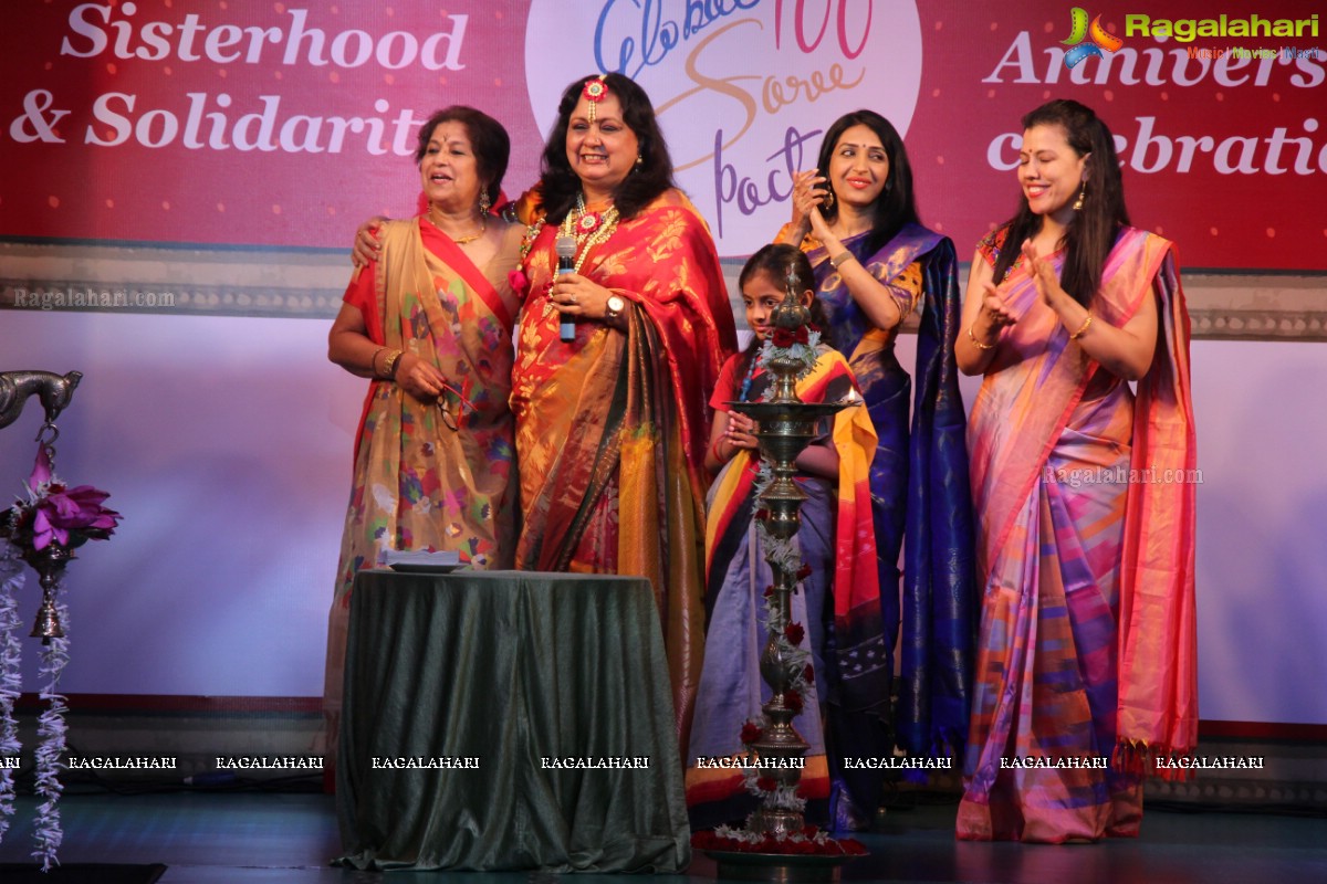 The Global 100 Sarees Pact Group First Anniversary Celebrations at Hyderabad Marriott Hotel and Convention Centre