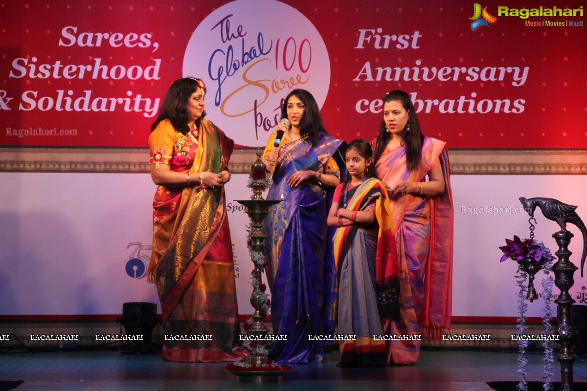 The Global 100 Sarees Pact Group First Anniversary Celebrations at Hyderabad Marriott Hotel and Convention Centre