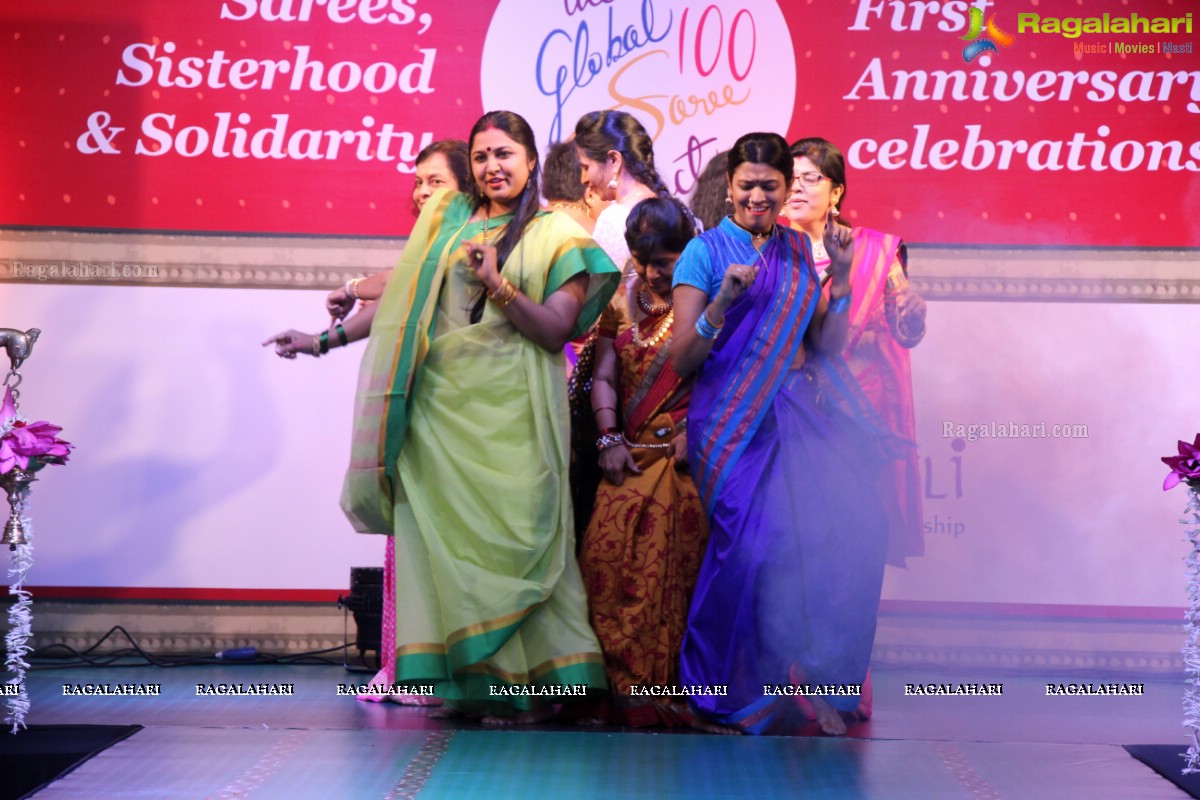 The Global 100 Sarees Pact Group First Anniversary Celebrations at Hyderabad Marriott Hotel and Convention Centre