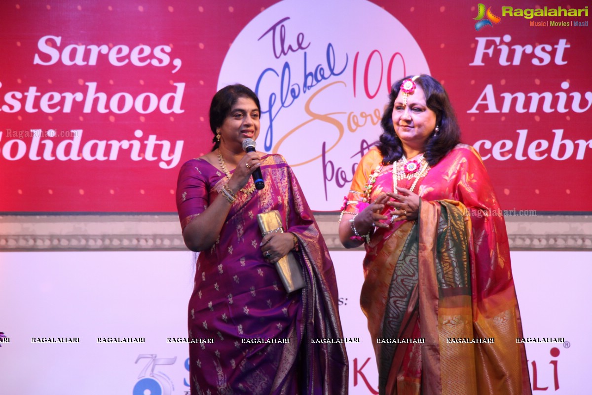 The Global 100 Sarees Pact Group First Anniversary Celebrations at Hyderabad Marriott Hotel and Convention Centre