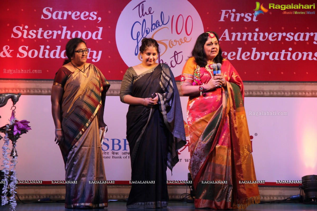 The Global 100 Sarees Pact Group First Anniversary Celebrations at Hyderabad Marriott Hotel and Convention Centre