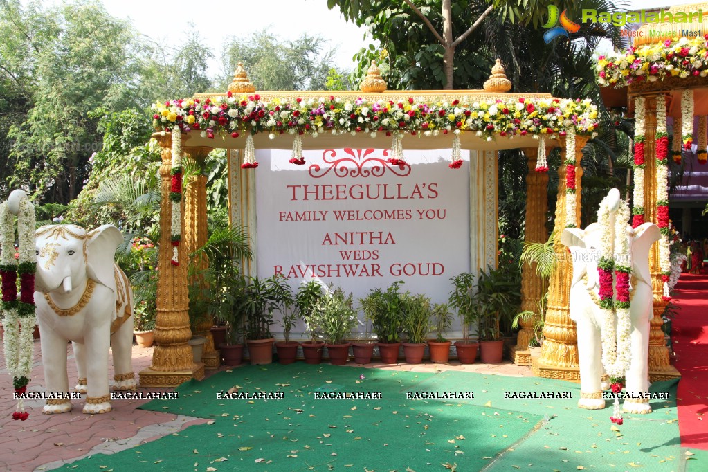 Grand Wedding of Anitha with Ravishwar Goud at Jewel Garden, Sikh Village, Secunderabad